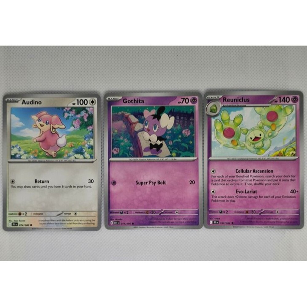 Pokemon Cards Audino, Gothita, Reuniclus